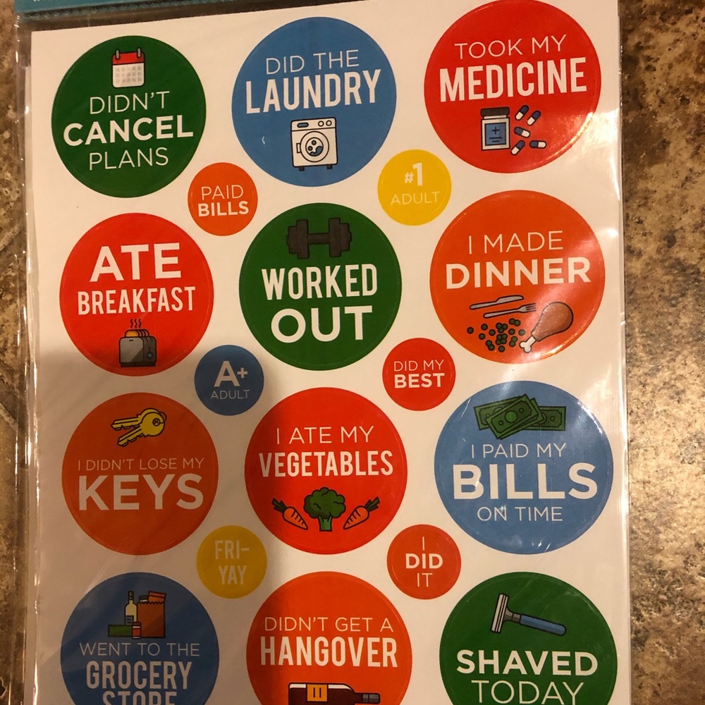 Adult Novelty Stickers Because Adulting in Hard